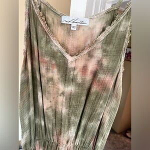 Red Haute clothing Olive tie dye colored dress